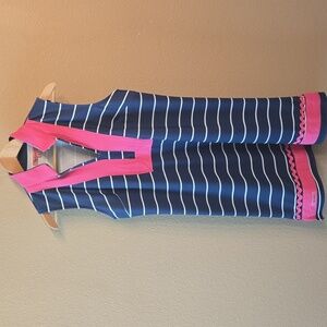 Simply Southern Pink Navy Striped Dress